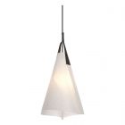 Hubbardton Forge Mobius Tall Pendant in Oil Rubbed Bronze, Spun Frost (SH)