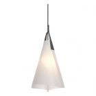 Hubbardton Forge Mobius Tall Pendant in Natural Iron, Spun Frost (SH)