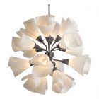 Hubbardton Forge Mobius 16-Light Orb Pendant in Dark Smoke, Spun Frost (SH)