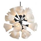 Hubbardton Forge Mobius 16-Light Orb Pendant in Black, Spun Frost (SH)