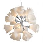 Hubbardton Forge Mobius 16-Light Orb Pendant in Vintage Platinum, Spun Frost (SH)