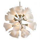 Hubbardton Forge Mobius 16-Light Orb Pendant in Modern Brass, Spun Frost (SH)