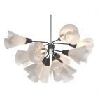 Hubbardton Forge Mobius 12-Light Pendant in Black, Spun Frost (SH)