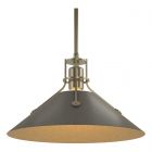 Hubbardton Forge Henry Medium Steel Shade Pendant in Soft Gold 134550-1058