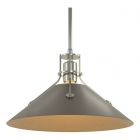 Hubbardton Forge Henry Medium Steel Shade Pendant in Sterling 134550-1064