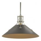 Hubbardton Forge Henry Medium Steel Shade Pendant in Sterling 134550-1065