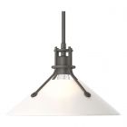 Hubbardton Forge Henry Medium Glass Shade Pendant in Natural Iron, Frosted Glass (FD)