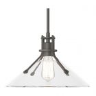 Hubbardton Forge Henry Medium Glass Shade Pendant in Natural Iron, Clear Glass (ZM)