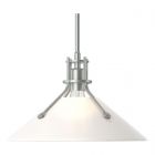 Hubbardton Forge Henry Medium Glass Shade Pendant in Vintage Platinum, Frosted Glass (FD)