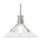 Hubbardton Forge Henry Medium Glass Shade Pendant in Vintage Platinum, Clear Glass (ZM)