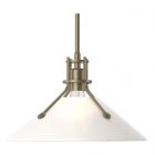 Hubbardton Forge Henry Medium Glass Shade Pendant in Soft Gold, Frosted Glass (FD)
