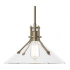 Hubbardton Forge Henry Medium Glass Shade Pendant in Soft Gold, Clear Glass (ZM)