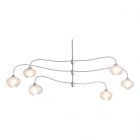 Hubbardton Forge Ume 6-Light Large Pendant in Sterling, Frosted Glass (FD)