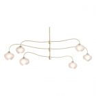 Hubbardton Forge Ume 6-Light Large Pendant in Modern Brass, Frosted Glass (FD)