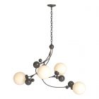 Hubbardton Forge Sprig Pendant in Dark Smoke, Opal Glass (GG)