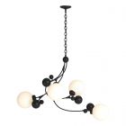 Hubbardton Forge Sprig Pendant in Black, Opal Glass (GG)