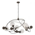 Hubbardton Forge Sprig Circular Pendant in Bronze, Water Glass (LL)