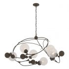 Hubbardton Forge Sprig Circular Pendant in Bronze, Opaline Glass (WF)
