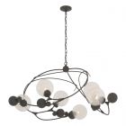 Hubbardton Forge Sprig Circular Pendant in Dark Smoke, Opaline Glass (WF)