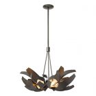Hubbardton Forge Corona Brass Accent Pendant in Dark Smoke