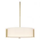 Hubbardton Forge Impressions Pendant in Modern Brass, Opal Glass (GG)