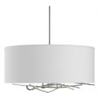 Hubbardton Forge Brindille Drum Shade Pendant in Vintage Platinum 137665-1262
