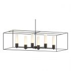 Hubbardton Forge Portico Pendant in Black, Opal Glass (GG) 138940-1812