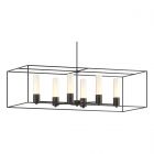 Hubbardton Forge Portico Pendant in Black, Opal Glass (GG) 138940-1814