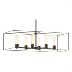 Hubbardton Forge Portico Pendant in Black, Opal Glass (GG) 138940-1822