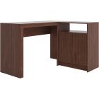 Manhattan Comfort Kalmar L -Shaped Office Desk with Inclusive in Dark Brown