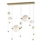 Hubbardton Forge Abacus 7-Light Double Linear LED Pendant in Modern Brass 139054-1022