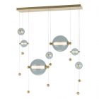 Hubbardton Forge Abacus 7-Light Double Linear LED Pendant in Modern Brass 139054-1023