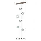 Hubbardton Forge Abacus 6-Light Ceiling-to-Floor LED Pendant in Bronze 139055-1003