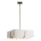 Hubbardton Forge Exos Square Double Shade Pendant in Dark Smoke 139630-2196