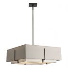 Hubbardton Forge Exos Square Large Double Shade Pendant in Dark Smoke 139635-2136