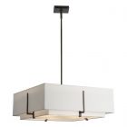 Hubbardton Forge Exos Square Large Double Shade Pendant in Dark Smoke 139635-2137