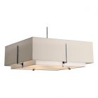 Hubbardton Forge Exos Square Large Double Shade Pendant in Sterling 139635-2160