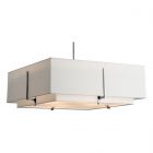 Hubbardton Forge Exos Square Large Double Shade Pendant in Sterling 139635-2161