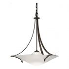 Hubbardton Forge Antasia Pendant in Bronze, Opal Glass (GG)