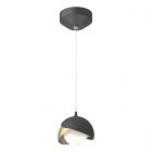 Hubbardton Forge Brooklyn Double Shade Low Voltage Mini Pendant in Black 161183-1026