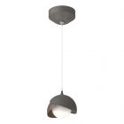Hubbardton Forge Brooklyn Double Shade Low Voltage Mini Pendant in Natural Iron 161183-1036