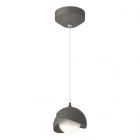 Hubbardton Forge Brooklyn Double Shade Low Voltage Mini Pendant in Natural Iron 161183-1037