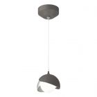 Hubbardton Forge Brooklyn Double Shade Low Voltage Mini Pendant in Natural Iron 161183-1041