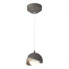 Hubbardton Forge Brooklyn Double Shade Low Voltage Mini Pendant in Natural Iron 161183-1042