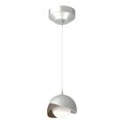 Hubbardton Forge Brooklyn Double Shade Low Voltage Mini Pendant in Vintage Platinum 161183-1045