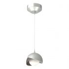 Hubbardton Forge Brooklyn Double Shade Low Voltage Mini Pendant in Vintage Platinum 161183-1046