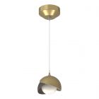 Hubbardton Forge Brooklyn Double Shade Low Voltage Mini Pendant in Modern Brass 161183-1073