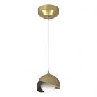 Hubbardton Forge Brooklyn Double Shade Low Voltage Mini Pendant in Modern Brass 161183-1074