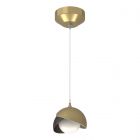Hubbardton Forge Brooklyn Double Shade Low Voltage Mini Pendant in Modern Brass 161183-1075