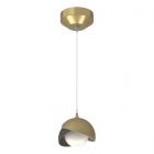 Hubbardton Forge Brooklyn Double Shade Low Voltage Mini Pendant in Modern Brass 161183-1076